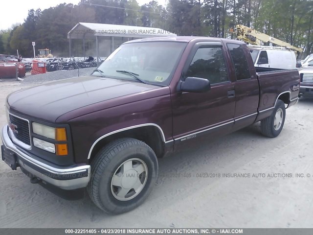 2GTEK19R0W1533647 - 1998 GMC SIERRA K1500 MAROON photo 2