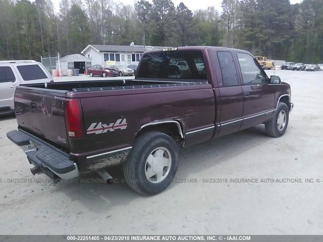 2GTEK19R0W1533647 - 1998 GMC SIERRA K1500 MAROON photo 4