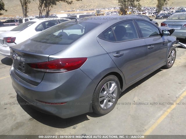 KMHD84LF2HU410106 - 2017 HYUNDAI ELANTRA SE/VALUE/LIMITED GRAY photo 4