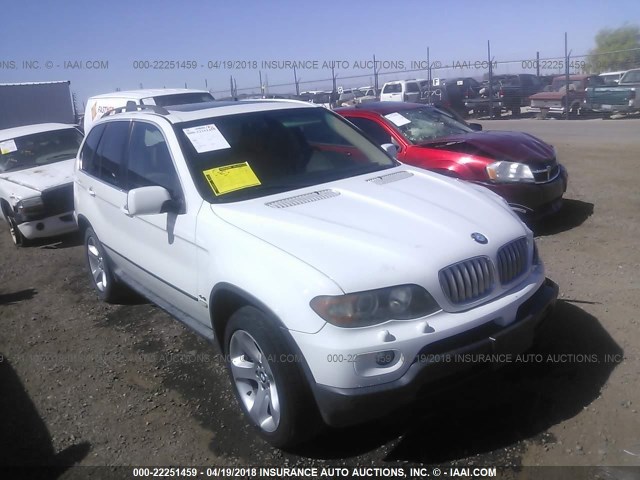 5UXFB53565LV17901 - 2005 BMW X5 4.4I WHITE photo 1