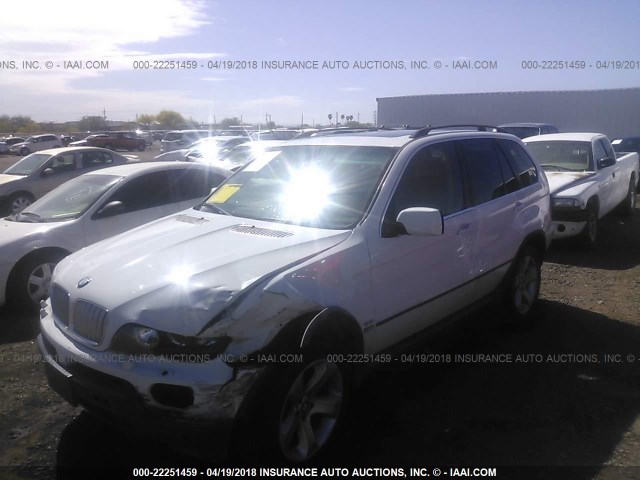 5UXFB53565LV17901 - 2005 BMW X5 4.4I WHITE photo 2