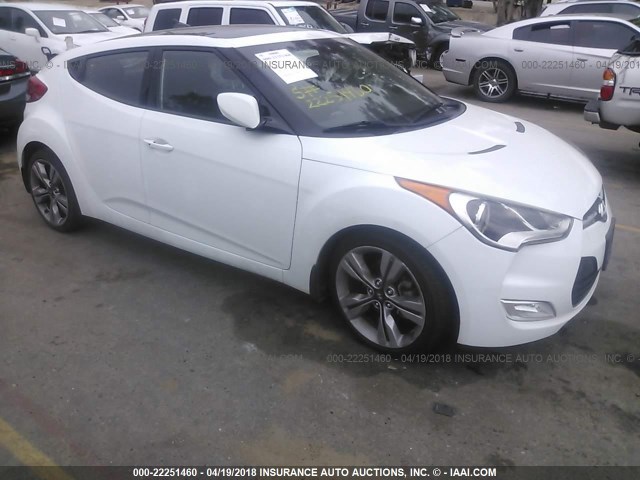 KMHTC6AD3EU209222 - 2014 HYUNDAI VELOSTER WHITE photo 1