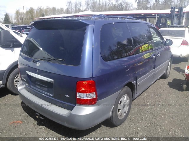 KNDUP131336383697 - 2003 KIA SEDONA EX/LX BLUE photo 4