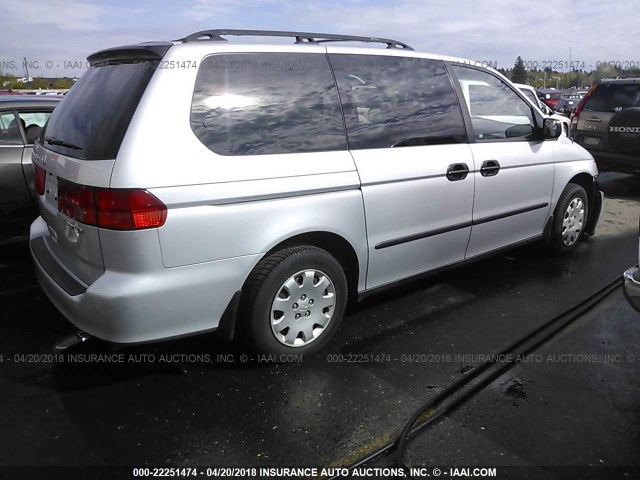 2HKRL18501H564322 - 2001 HONDA ODYSSEY LX SILVER photo 4