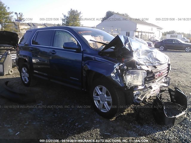 2GKALMEK5G6335645 - 2016 GMC TERRAIN SLE BLUE photo 1