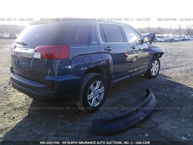 2GKALMEK5G6335645 - 2016 GMC TERRAIN SLE BLUE photo 4