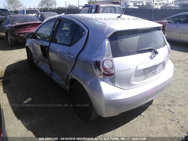 JTDKDTB30D1044425 - 2013 TOYOTA PRIUS C SILVER photo 3