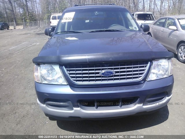 1FMZU73E12UC27281 - 2002 FORD EXPLORER XLT BLUE photo 6