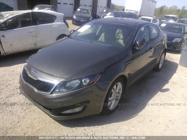 5XXGN4A75CG024140 - 2012 KIA OPTIMA EX GRAY photo 2