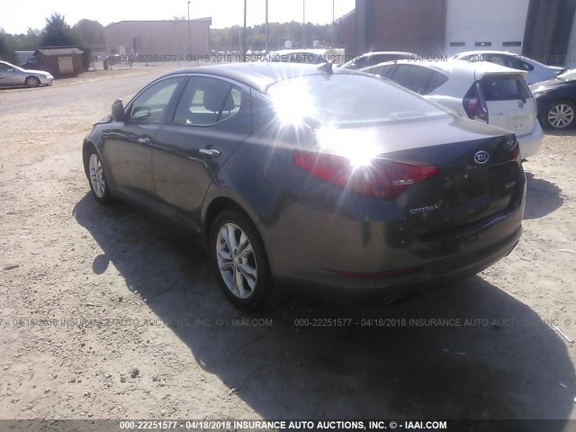 5XXGN4A75CG024140 - 2012 KIA OPTIMA EX GRAY photo 3