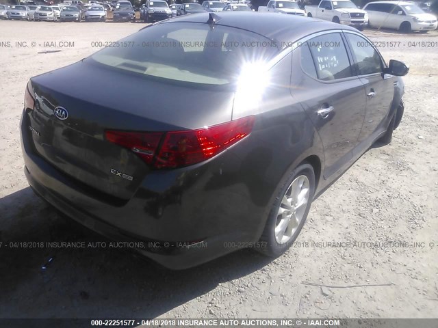 5XXGN4A75CG024140 - 2012 KIA OPTIMA EX GRAY photo 4