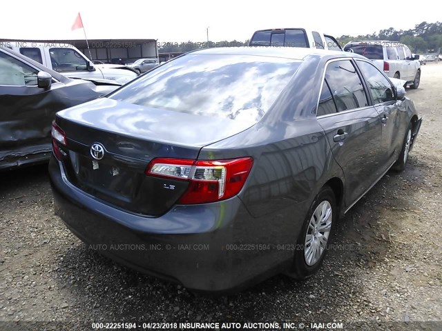 4T4BF1FK5DR328424 - 2013 TOYOTA CAMRY L/SE/LE/XLE GRAY photo 4