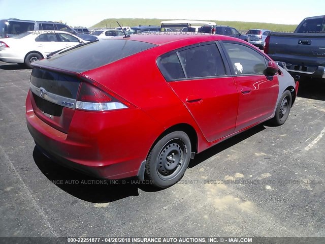 JHMZE2H31DS005574 - 2013 HONDA INSIGHT RED photo 4