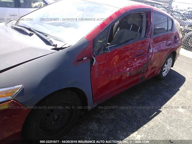 JHMZE2H31DS005574 - 2013 HONDA INSIGHT RED photo 6