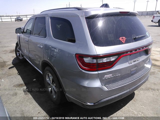 1C4RDHDG1FC770734 - 2015 DODGE DURANGO LIMITED GRAY photo 3