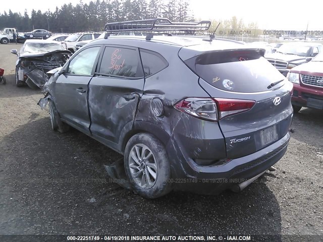KM8J3CA40GU036901 - 2016 HYUNDAI TUCSON LIMITED/SPORT AND ECO/SE GRAY photo 3