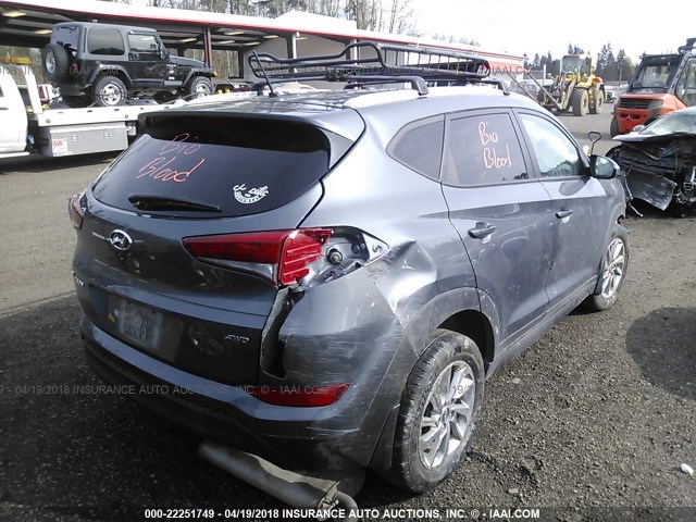 KM8J3CA40GU036901 - 2016 HYUNDAI TUCSON LIMITED/SPORT AND ECO/SE GRAY photo 4