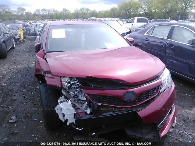 4T1BF1FK9DU662708 - 2013 TOYOTA CAMRY L/SE/LE/XLE 红色 照片 6