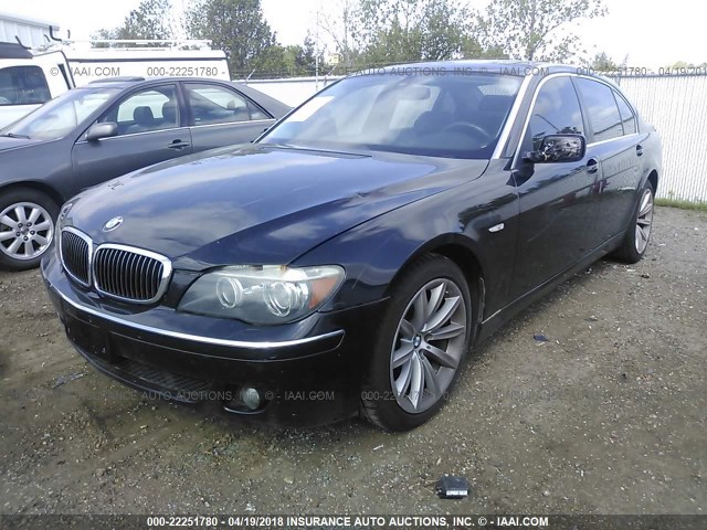 WBAHN83537DT68280 - 2007 BMW 750 BLUE photo 2