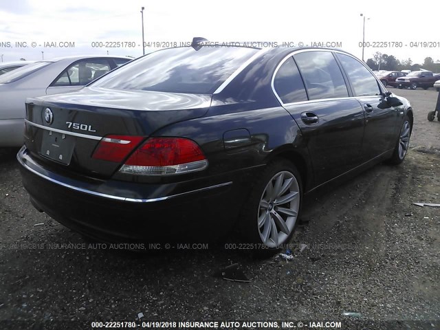 WBAHN83537DT68280 - 2007 BMW 750 BLUE photo 4