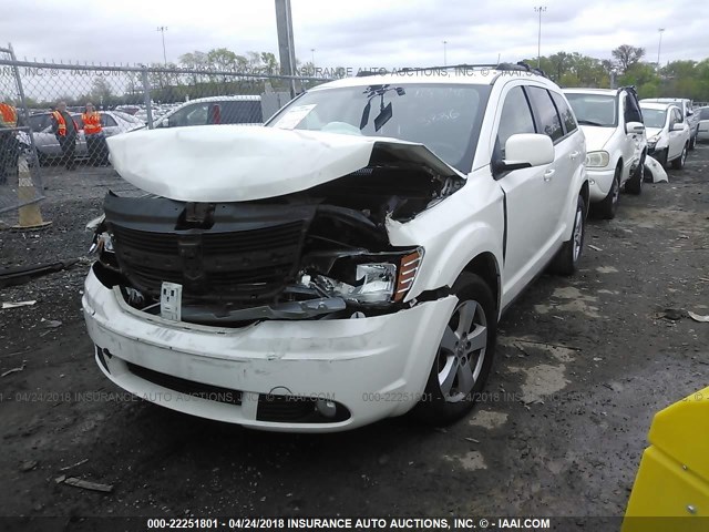 3D4PG5FV2AT183886 - 2010 DODGE JOURNEY SXT WHITE photo 2