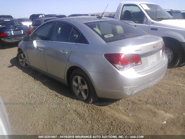 1G1PF5SC4C7330388 - 2012 CHEVROLET CRUZE LT SILVER photo 3