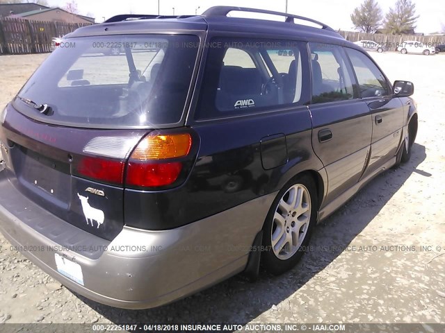 4S3BH665417640499 - 2001 SUBARU LEGACY OUTBACK BLUE photo 4