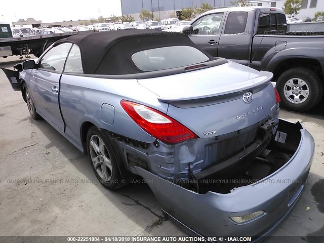 4T1FA38P77U120631 - 2007 TOYOTA CAMRY SOLARA SE/SLE BLUE photo 3