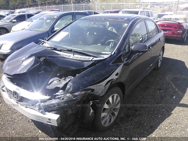 2HGFA16929H501601 - 2009 HONDA CIVIC EXL BLACK photo 2