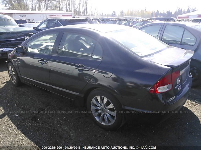 2HGFA16929H501601 - 2009 HONDA CIVIC EXL BLACK photo 3