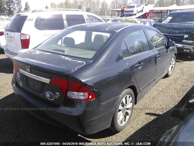 2HGFA16929H501601 - 2009 HONDA CIVIC EXL BLACK photo 4