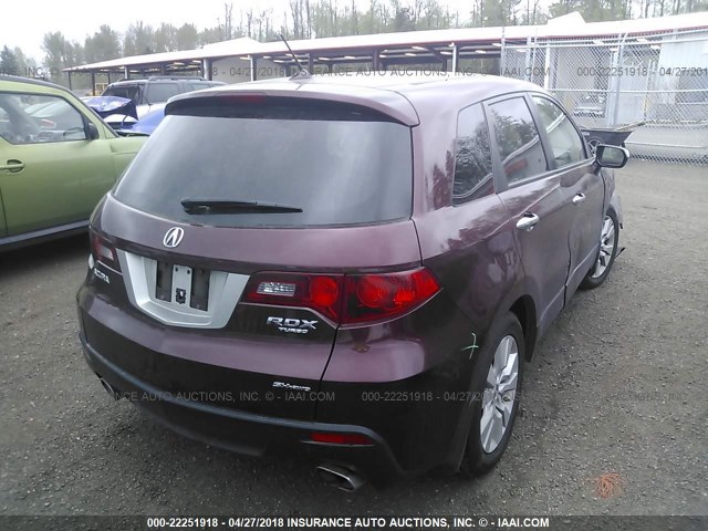 5J8TB1H54AA002201 - 2010 ACURA RDX TECHNOLOGY MAROON photo 4