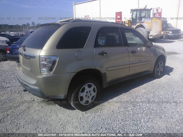 2CNDL13F556072689 - 2005 CHEVROLET EQUINOX LS TAN photo 4