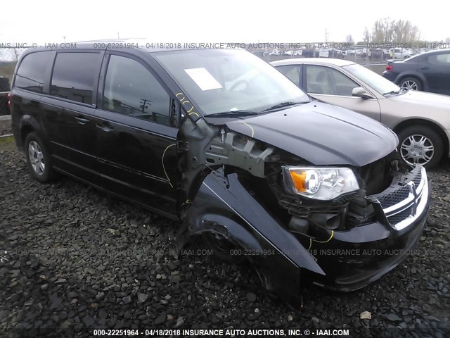 2C4RDGBG2CR288094 - 2012 DODGE GRAND CARAVAN SE BLACK photo 1