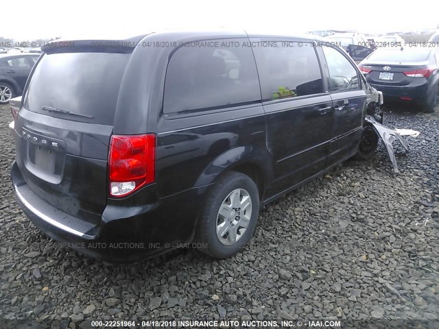 2C4RDGBG2CR288094 - 2012 DODGE GRAND CARAVAN SE BLACK photo 4