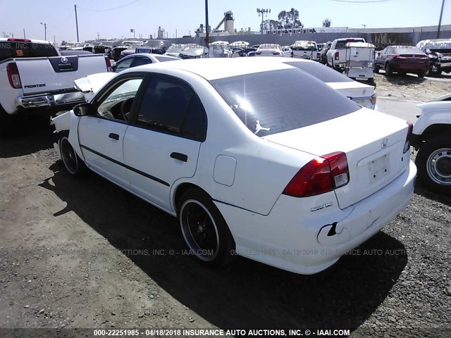 2HGES16385H515825 - 2005 HONDA CIVIC DX VP WHITE photo 3