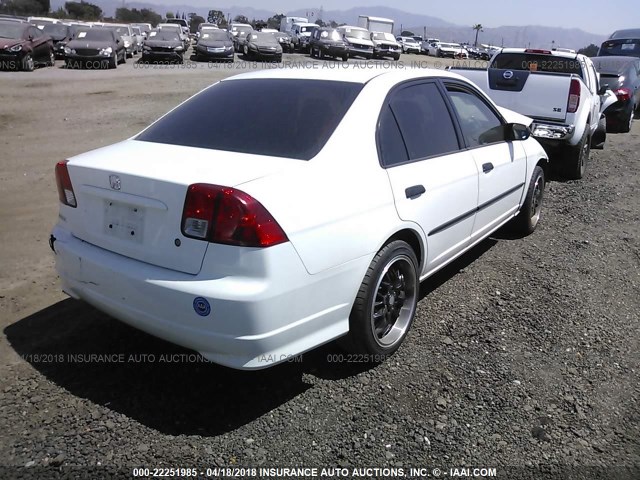 2HGES16385H515825 - 2005 HONDA CIVIC DX VP WHITE photo 4