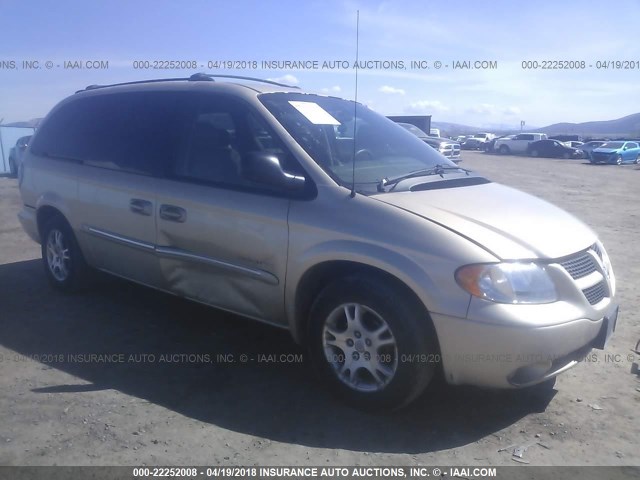2B8GT54LX1R142754 - 2001 DODGE GRAND CARAVAN ES GOLD photo 1