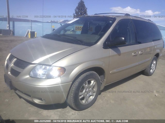 2B8GT54LX1R142754 - 2001 DODGE GRAND CARAVAN ES GOLD photo 2