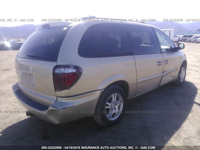 2B8GT54LX1R142754 - 2001 DODGE GRAND CARAVAN ES GOLD photo 4