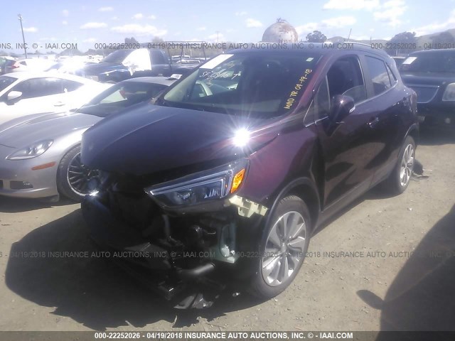 KL4CJASB6HB127392 - 2017 BUICK ENCORE PREFERRED BURGUNDY photo 2