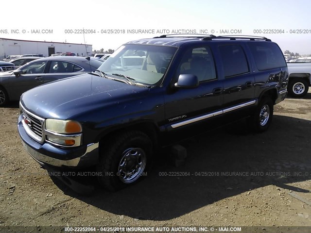 3GKGK26U12G180719 - 2002 GMC YUKON XL K2500 BLUE photo 2