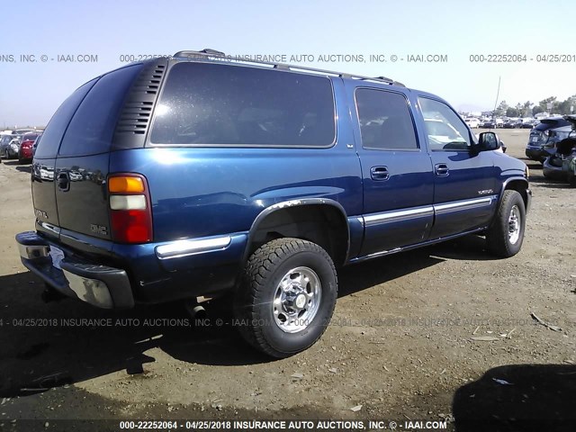 3GKGK26U12G180719 - 2002 GMC YUKON XL K2500 BLUE photo 4