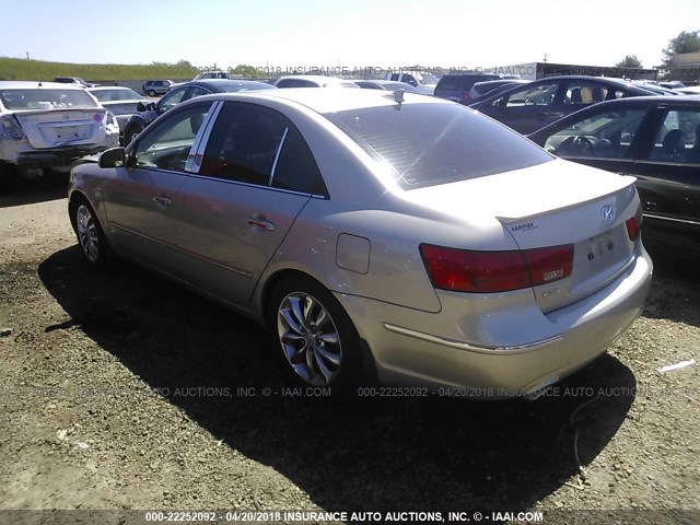 5NPEU46F69H422397 - 2009 HYUNDAI SONATA SE/LIMITED GOLD photo 3