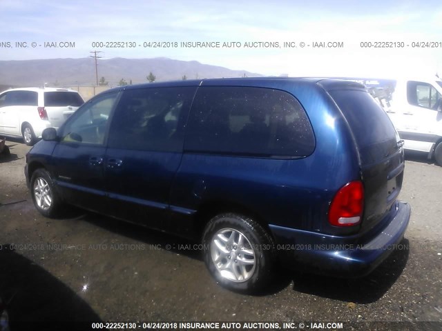 1B4GP44G0YB802831 - 2000 DODGE GRAND CARAVAN SE/SPORT Dark Blue photo 3