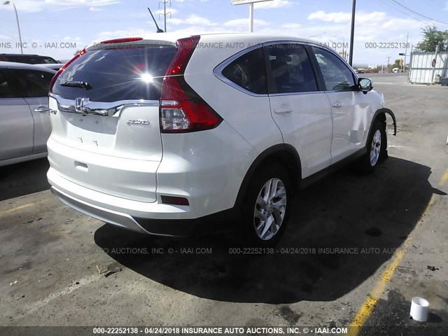 5J6RM4H54FL133039 - 2015 HONDA CR-V EX WHITE photo 4