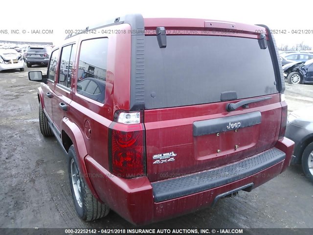 1J8HG48K96C204193 - 2006 JEEP COMMANDER RED photo 3