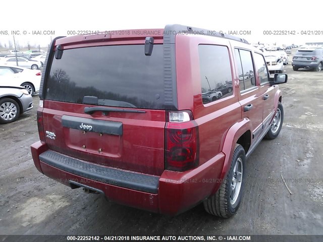 1J8HG48K96C204193 - 2006 JEEP COMMANDER RED photo 4