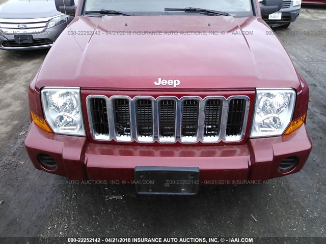 1J8HG48K96C204193 - 2006 JEEP COMMANDER RED photo 6