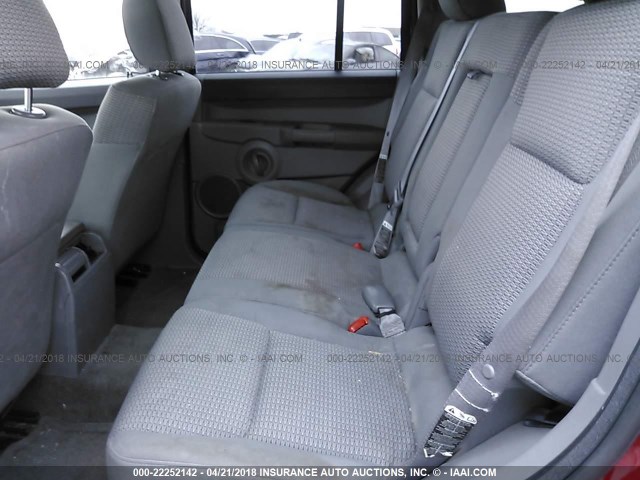 1J8HG48K96C204193 - 2006 JEEP COMMANDER RED photo 8